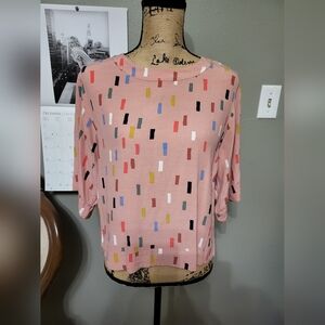 Boden Confetti Blouse with zipper back